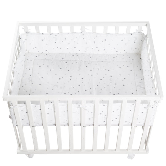 Parque infantil 'Sternenzauber gris', 75 x 100 cm, con protector gris incluido