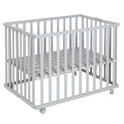 Foldable Playpen Foldable, taupe, 74 x 100 cm, space-saving playpen incl. rolls
