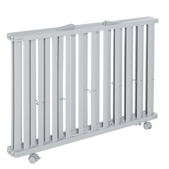 Parque infantil plegable, taupe, 75 x 100 cm, compacto, con ruedas