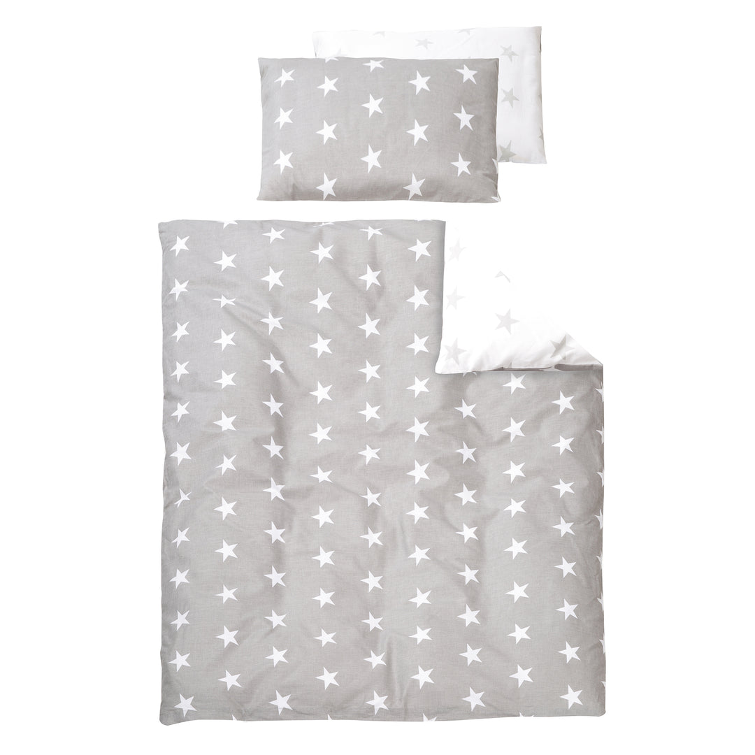 Set letto completo 'Stelline', 70 x 140 cm, biancheria da letto, baldacchino, nido e materasso inclusi