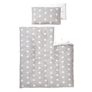 Set letto completo "Little Stars", 70 x 140 cm, trasformabile, inclusa biancheria da letto, baldacchino, riduttore e materasso