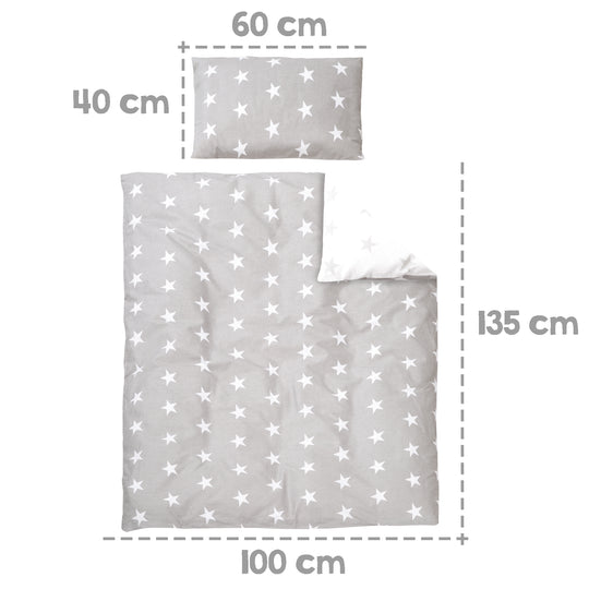 Set lit complet 'Little Stars', 70 x 140 cm, blanc, incl. draps, baldaquin, nid et matelas