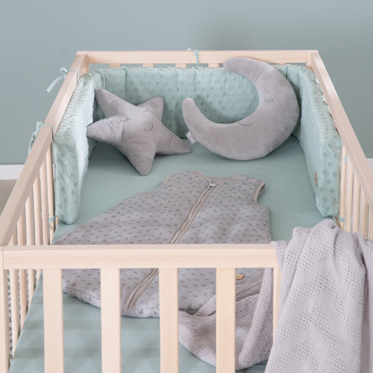 Letto per bambini 'Cosi' 60 x 120 cm, in legno massello di faggio, naturale, regolabile in 3 posizioni in altezza
