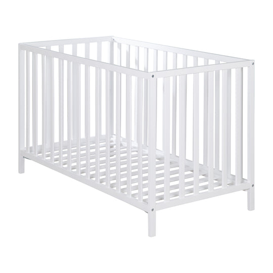 Lit bébé 'Cosi' 60 x 120 cm - Bois massif - Hauteur réglable  - Laqué blanc