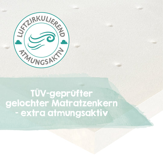 Oreiller de coin 'safe asleep®', Air, 60 x 35 x 8,5 cm, avec couverture jacquard, noyau de matelas perforé