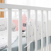 Set de lit complet "Sternenzauber" 70 x 140 cm, blanc, avec linge de lit, baldaquin, nid et matelas