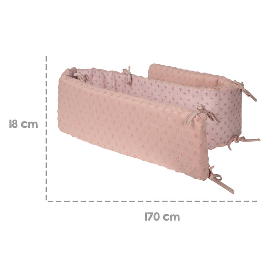 Organic Bed Bumper 'Lil Planet', Organic Cotton, for Beds 60 x 120 - 70 x 140 cm, Pink