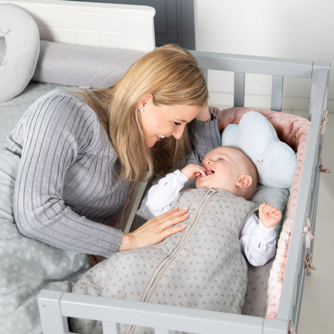 Protectores de cuna orgánicos 'Lil Planet', algodón orgánico, para camas de 60 x 120 - 70 x 140 cm, gris