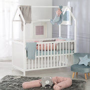 Tour de lit "Lil Planet", coton bio, pour lits bébé 60 x 120 - 70 x 140 cm, gris