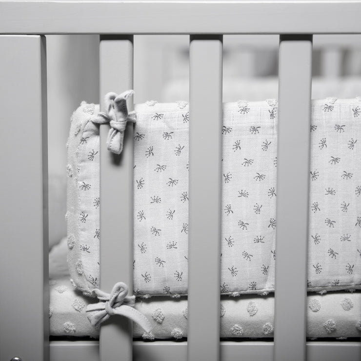 Tour de lit "Lil Planet", coton bio, pour lits bébé 60 x 120 - 70 x 140 cm, gris