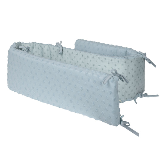 Organic Bed Bumper 'Lil Planet', Organic Cotton, for Beds 60 x 120 cm/70 x 140 cm, Light Blue