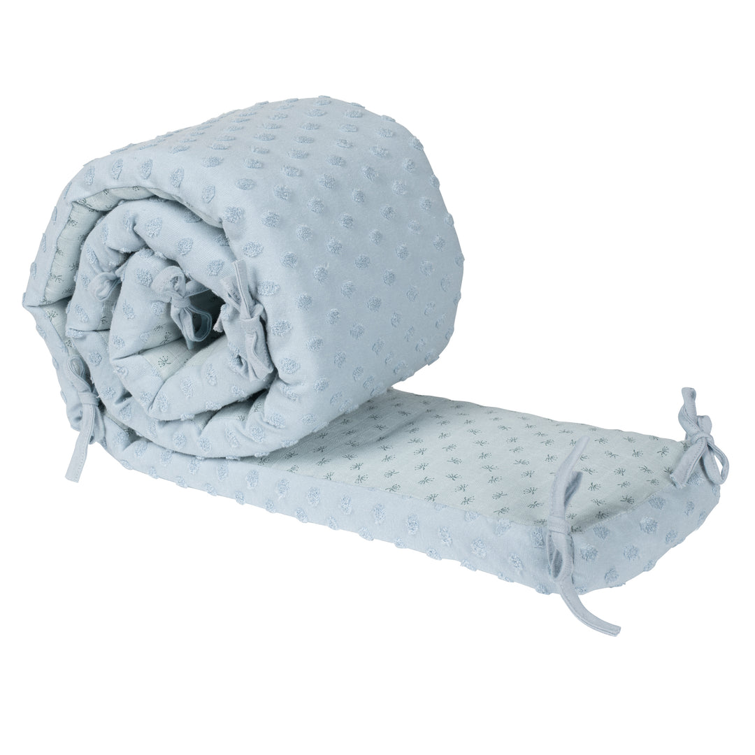 Organic Bed Bumper 'Lil Planet', Organic Cotton, for Beds 60 x 120 cm/70 x 140 cm, Light Blue