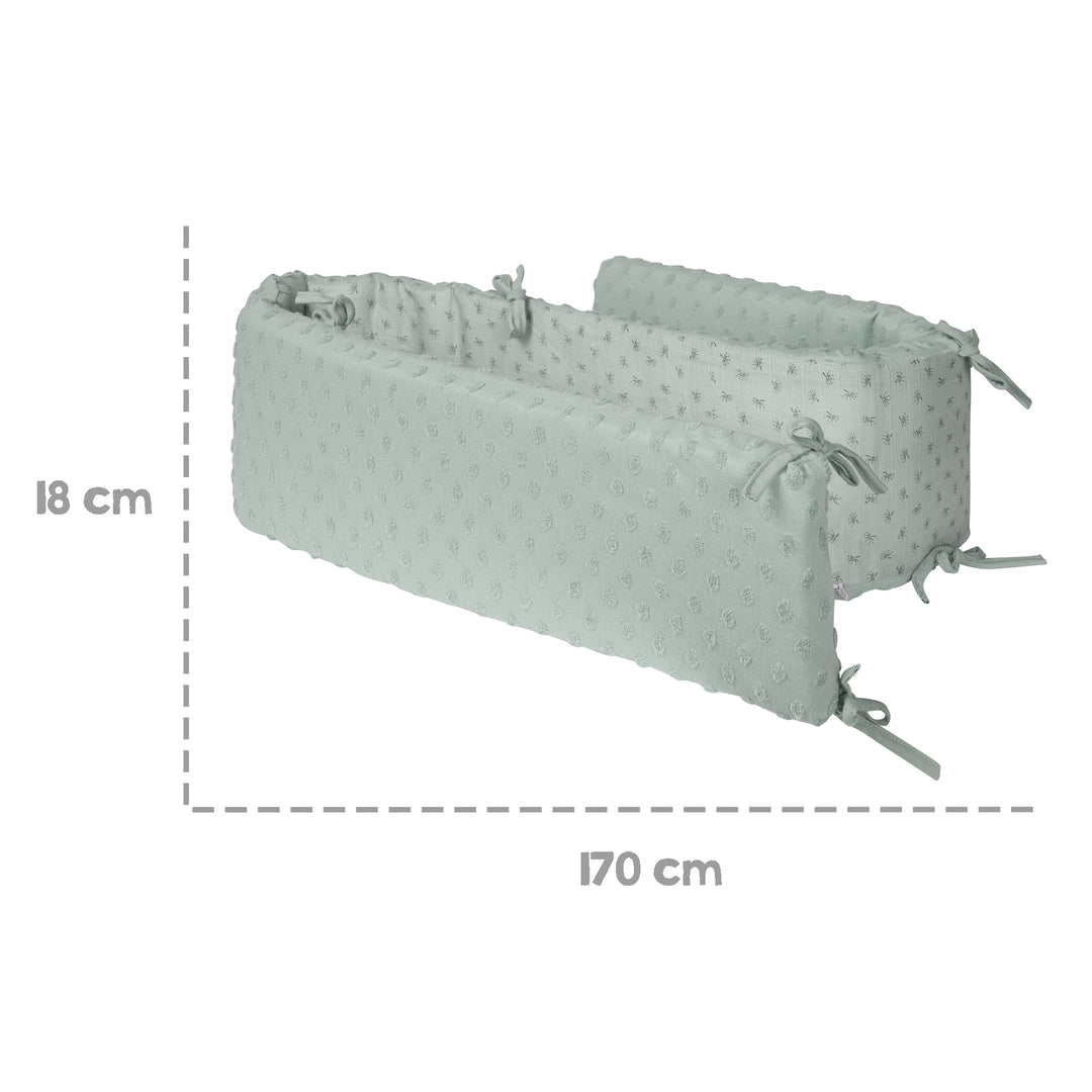 Protector orgánico 'Lil Planet', algodón orgánico, para camas de 60 x 120 - 70 x 140 cm, frosty green