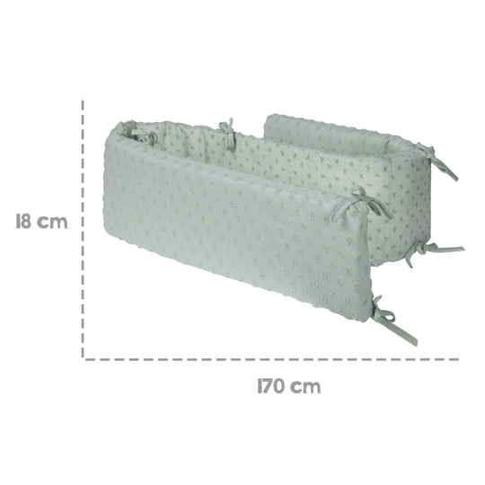Protector orgánico 'Lil Planet', algodón orgánico, para camas de 60 x 120 - 70 x 140 cm, frosty green