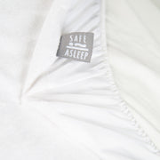 Matratzenschoner 'safe asleep®' mit Feuchtigkeitsschutz, aus weißem Frotteegewebe