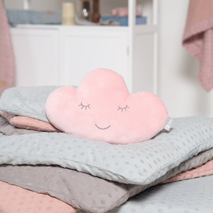Cuddly pillow cloud 'roba Style', pink/mauve, fluffy decorative pillow for baby & nursery