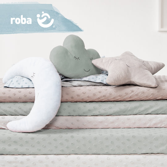 Nuage en peluche 'roba Style' - Coussin décoratif douillet pour chambre d'enfant - Vert givré