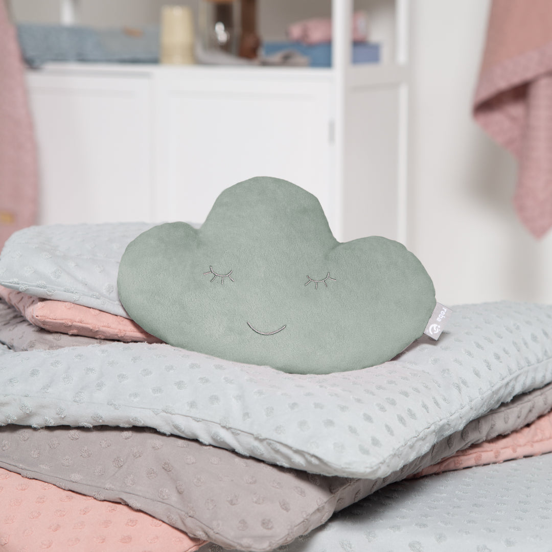 Nuage en peluche 'roba Style' - Coussin décoratif douillet pour chambre d'enfant - Vert givré
