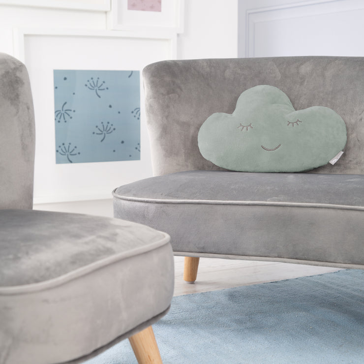 Cuddly cushion cloud 'roba Style' cojín decorativo frosty green y esponjoso para habitaciones de bebés y niños
