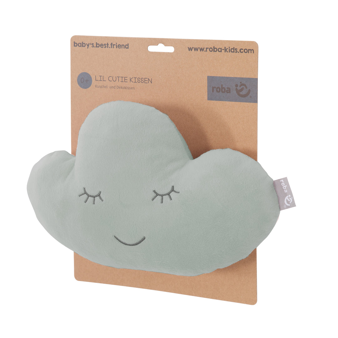 Nuage en peluche 'roba Style' - Coussin décoratif douillet pour chambre d'enfant - Vert givré