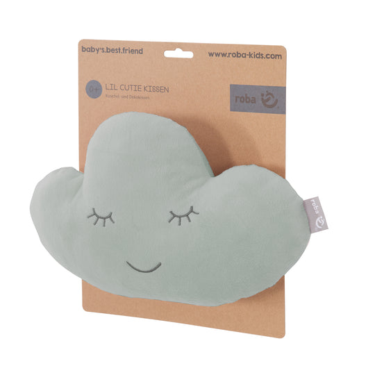 Nuage en peluche 'roba Style' - Coussin décoratif douillet pour chambre d'enfant - Vert givré