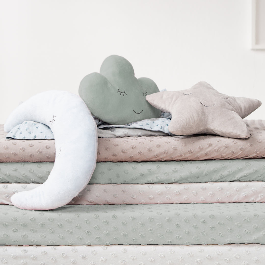 Étoile en peluche 'roba Style' - Coussin décoratif douillet pour chambre d'enfant - Vert givré