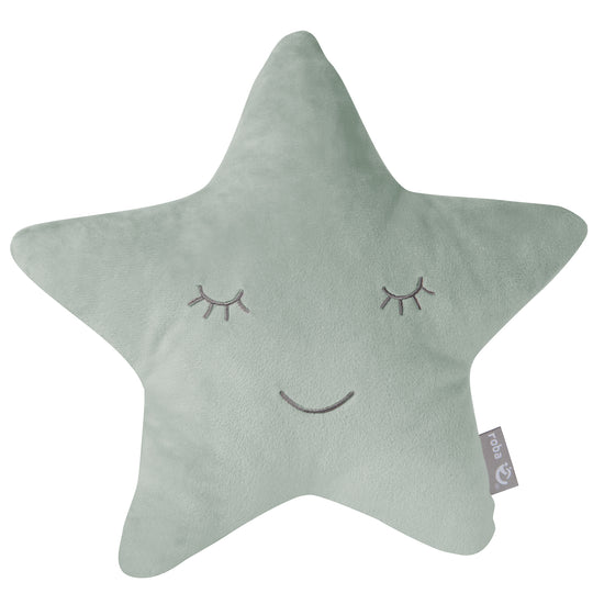Étoile en peluche 'roba Style' - Coussin décoratif douillet pour chambre d'enfant - Vert givré