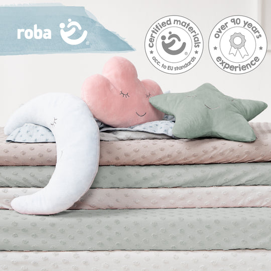 Étoile en peluche 'roba Style' - Coussin décoratif douillet pour chambre d'enfant - Vert givré