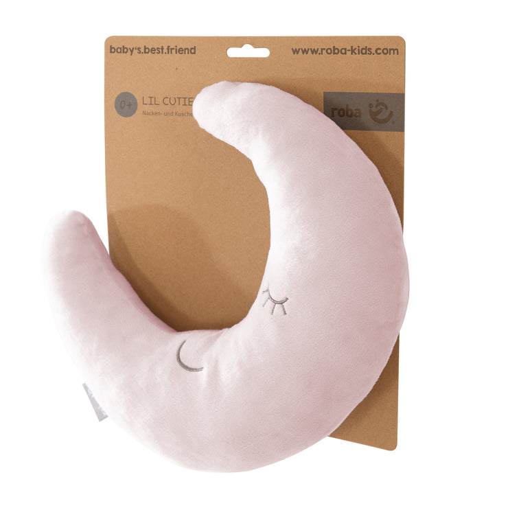 Neck Pillow in Moon Shape 'roba Style' - Soft Decorative Cushion - Pink