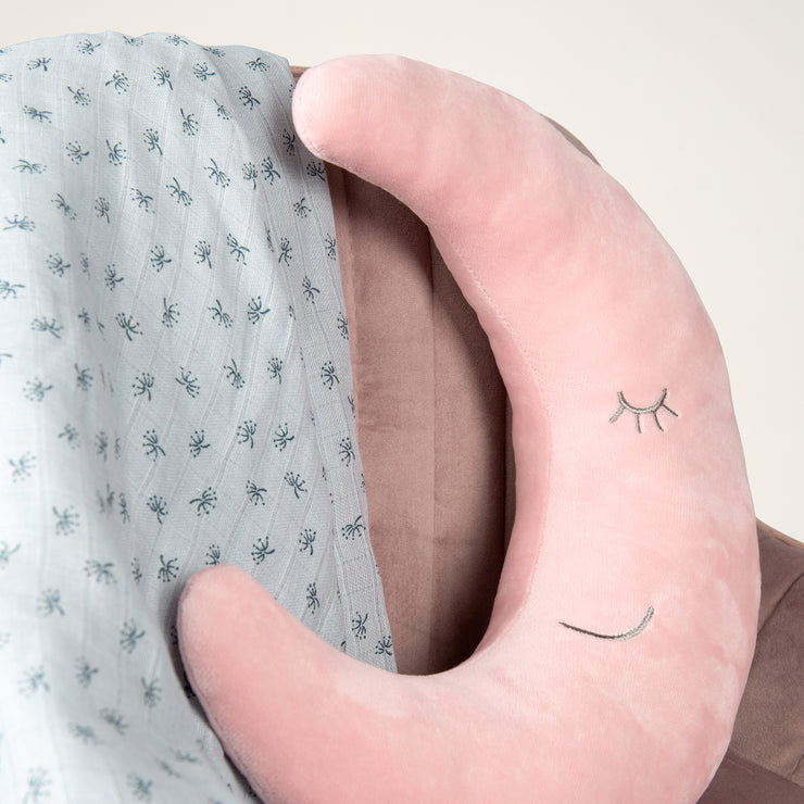 Neck Pillow in Moon Shape 'roba Style' - Soft Decorative Cushion - Pink