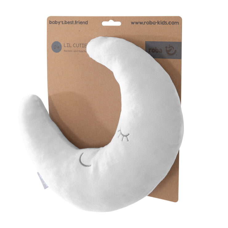 Neck Pillow in Moon Shape 'roba Style' - Soft Decorative Cushion - Silver Grey