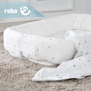 El paquete 'Sternenzauber' incluye manta de punto cosido de 2 caras y lounge para bebés con estrellas