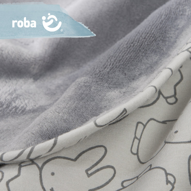 Pacchetto "miffy®" contiene una coperta in jersey cucita su due lati e un lettino per bambini con un simpatico decoro a coniglietto Miffy