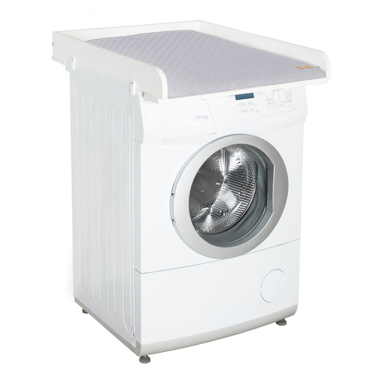 Wickelplatte für Waschmaschinen, weiß lackiert, inkl. grauer Wickelauflage 'roba Style'
