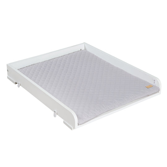 Tablero cambiador para lavadora, lacado en blanco, incluye colchón cambiador gris 'roba Style'