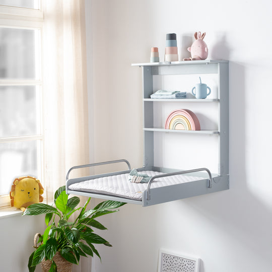 Estante de pared taupe incluido almohadilla para cambiar pañales 'roba Style'