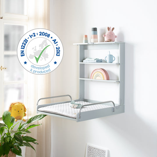 Estante de pared taupe incluido almohadilla para cambiar pañales 'roba Style'