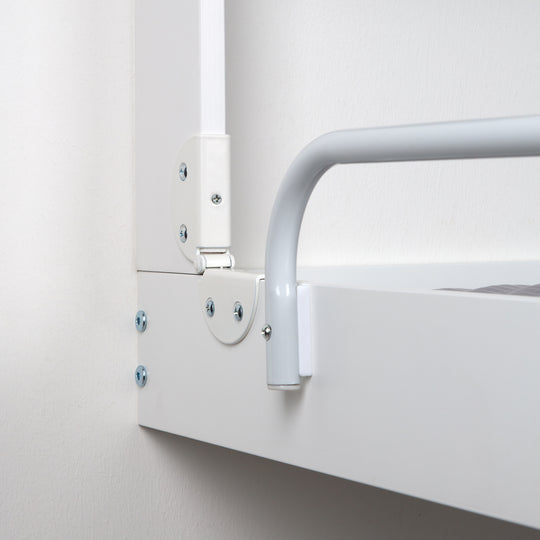 Estante para cambiar de pared blanco + Almohadilla para cambiar 'roba Style' gris - Plegable y ahorra espacio