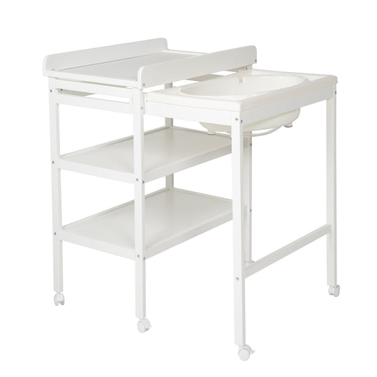 Bath-Changing Combo 'Baby Pool' White including Changing Pad 'roba Style', Extendable Tub