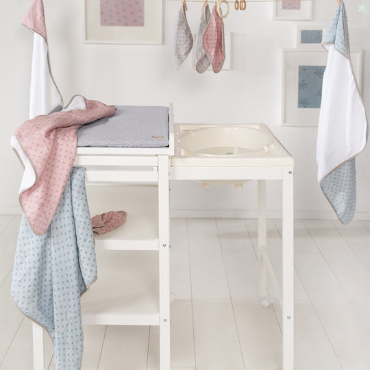 Bath-Changing Combo 'Baby Pool' White including Changing Pad 'roba Style', Extendable Tub