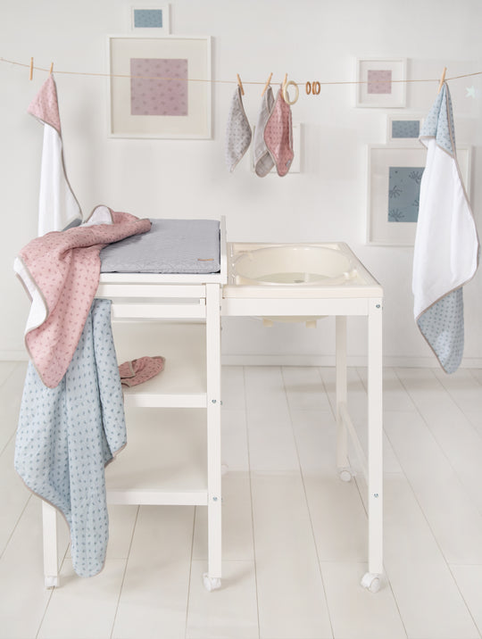 Bath-Changing Combo 'Baby Pool' White including Changing Pad 'roba Style', Extendable Tub