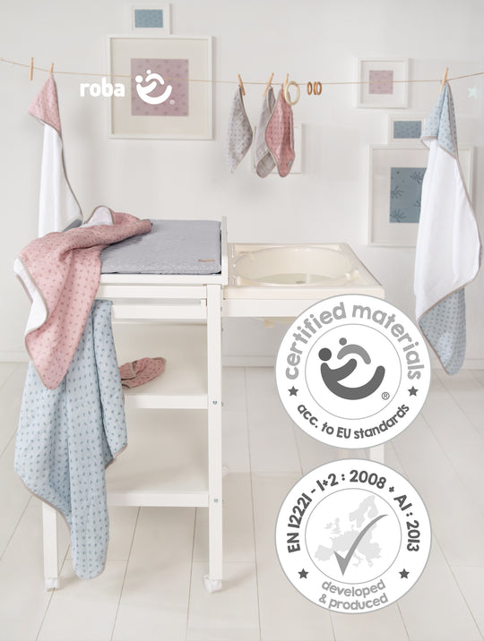 Bath-Changing Combo 'Baby Pool' White including Changing Pad 'roba Style', Extendable Tub
