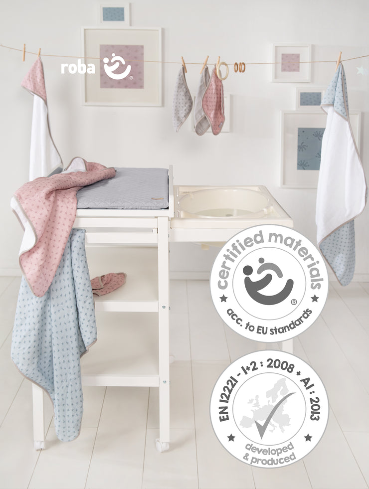 Combinación de baño y abrigo 'Baby Pool' con cambiador 'estilo roba', bañera extraíble, blanco