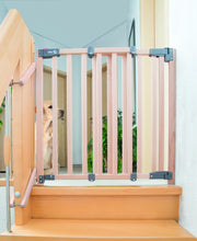 Barrière d'escalier "Safety Up", protection avec fonction d'un feu tricolore, hêtre massif, 93,5 - 120,5 cm