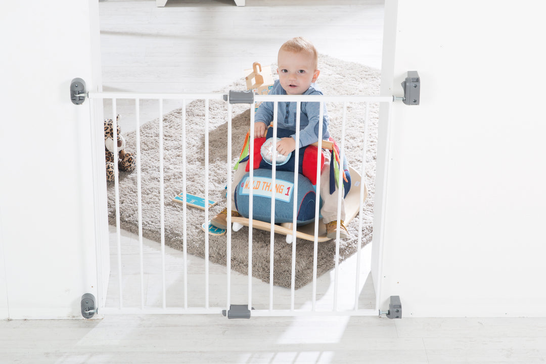 Barrière de protection pour porte 'Easy Step', le métal la grille de protection sait, à part en haut