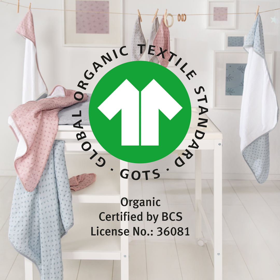 Set regalo biologico 'Lil Planet' rosa / malva, asciugamano, salvietta, piumino e coperta, GOTS