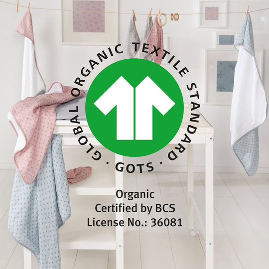 Set regalo biologico 'Lil Planet' rosa / malva, asciugamano, salvietta, piumino e coperta, GOTS