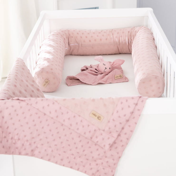 Organic gift set 'Lil Planet' pink / mauve, organic bed snake, blanket & cuddle cloth