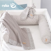 Organic gift set 'Lil Planet' silver-gray, organic bed snake, baby blanket & cuddle cloth