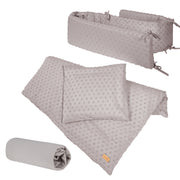 Organic gift set 'Lil Planet' silver-gray, bed linen, fitted sheets & nest